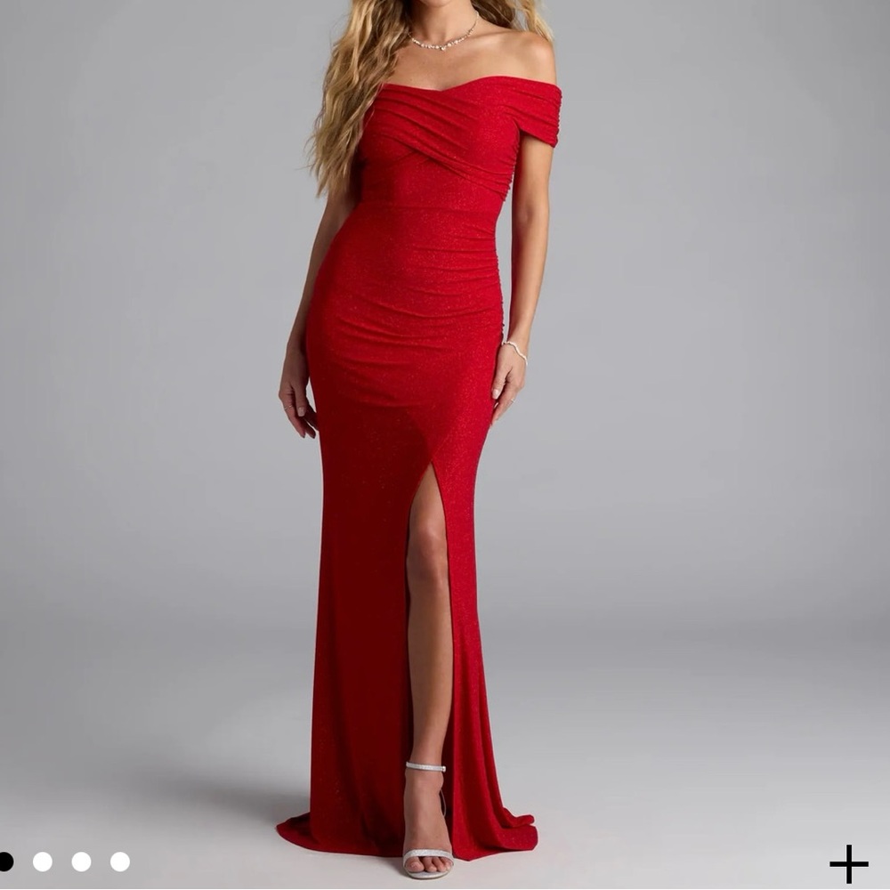 Windsor Red Glitter Prom Dress